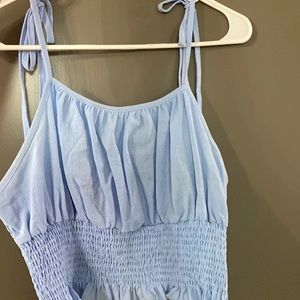 Light blue shein crop tank top with spaghetti straps never worn